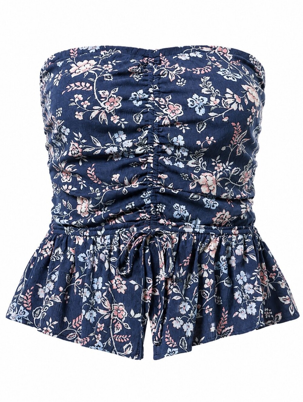 torrid Navy Floral Strapless Peplum Top Sz 2X